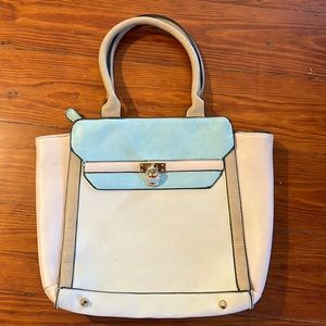 Gorgeous pastel purse Call it Spring shoulder bag cute padlock, polka dot lining